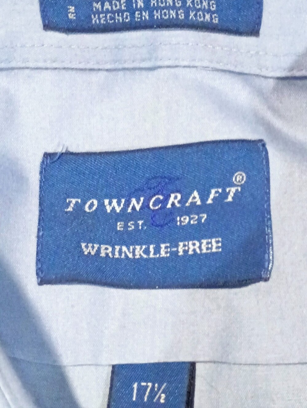 Vintage Mens Light Blue Dress Shirt By TownCraft - Picture 3 of 5